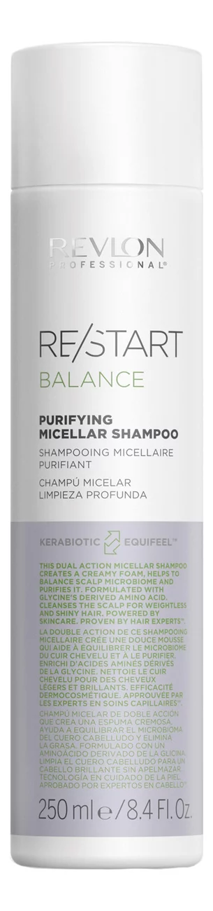 Мицеллярный шампунь для волос Restart Balance Purifying Micellar Shampoo: Шампунь 250мл(Мицеллярный шампунь для волос Restart Balance Purifying Micellar Shampoo)